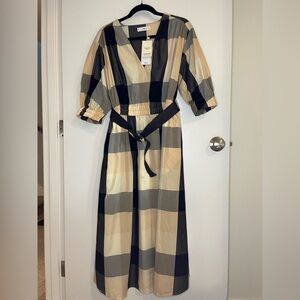 NWT Mango Plaid Belted Dress